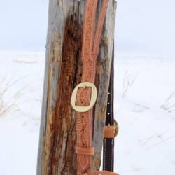 Split ear headstall with brass hardware.